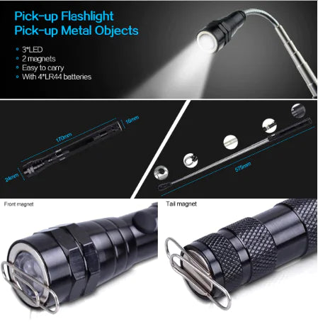 LED Multi-Functional Flashlight with Magnetic Flexibility